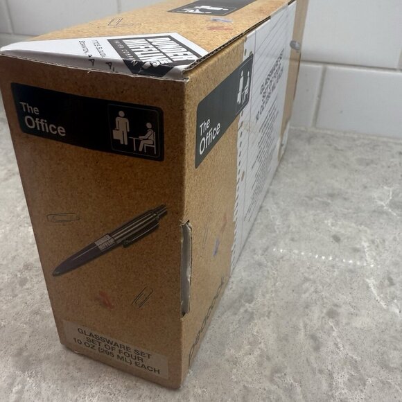 The Office Glassware set of four 10 oz. drinking glasses. Brand new in box - Picture 4 of 6